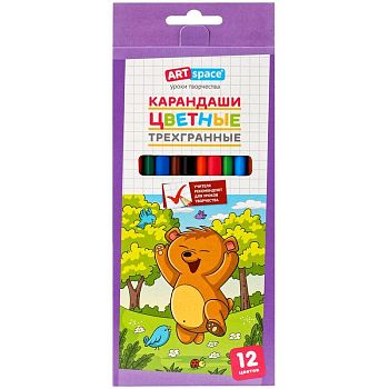 Карандаши 12цв "Лесные жители" трехгран, кар уп СР_41025 