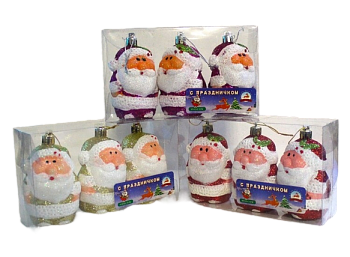 Набор Дед мороз 3шт 6см CD-209 1/144