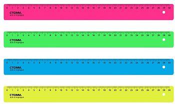 Линейка 30 см СТАММ "Неон" пластиковая, ассорти Линейка 30 см СТАММ "Неон" пластиковая, ассорти