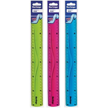 Линейка 30 см Berlingo "Flexy" пластиковая гибкая ассорти 