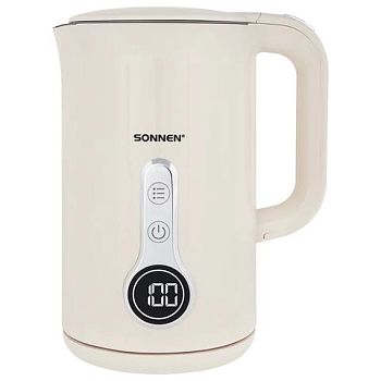 Чайник 1,7л эл. Sonnen KT-8721B 2200Вт ДВОЙНЫЕ СТЕНКИ бежевый 454688