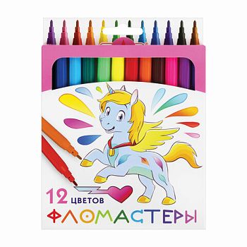Фломастеры 12цв "ПИФАГОР"ЕДИНОРОГ вентилируем.колпачок 1/12 152448