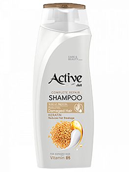 Шампунь ACTIVE Иран Care&beauty С протеином и кератином В5 Пшеница д/повр. волос красный 350мл 1/12