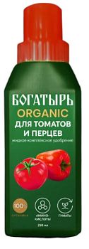Удобрение Богатырь Organic для томатов и перцев 250мл/? шт