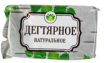 Мыло туалетное твердое Дегтярное 150гр 1/66шт